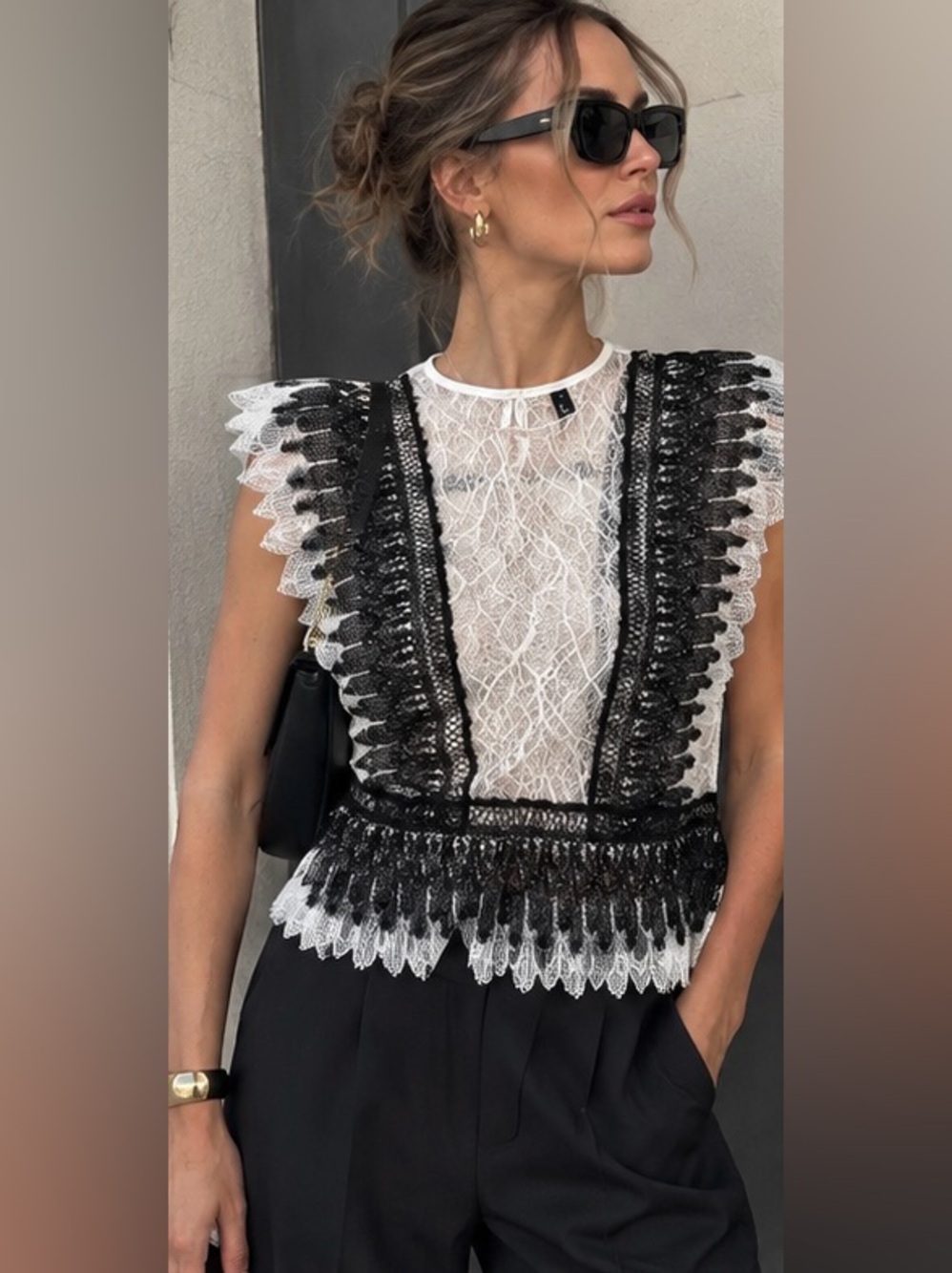 Beulah lace top
